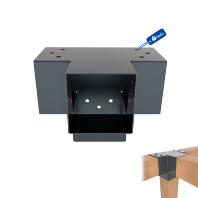 Gezu Impex Heavy Duty Anthracite Grey Post Connector X ShapePergola 4 Way Corner Connector71 X 71 mm from B&Q