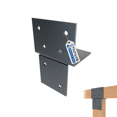 Gezu Impex Pergola Floor Bracket Anthracite GreyFence Post Corner Bolt Down Bracket71X71mm from B&Q