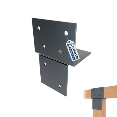 Gezu Impex Pergola Floor Bracket Anthracite GreyFence Post Corner Bolt Down Bracket91X91mm from B&Q