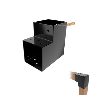 Gezu Impex Heavy Duty Black Pergola L Shape Post Connector71 X 71 mm (Pack Of 4) from B&Q