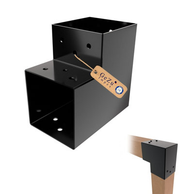 Gezu Impex Heavy Duty Black Pergola L Shape Post Connector81 X 81 mm (Pack Of 12) from B&Q