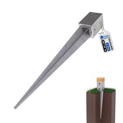 Gezu Impex Heavy Duty Hot Dip Galvanised Fence Post Support Holder Anchor (Pack Of 16) from B&Q