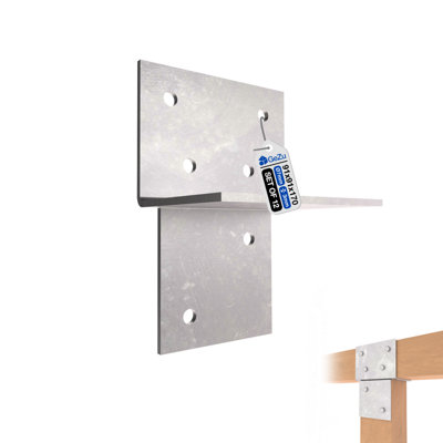 Gezu Impex Pergola Floor Bracket Hot Dip GalvanisedFence Post Corner Bolt Down Bracket91X91mm (Pack Of 12) from B&Q