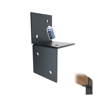 Gezu Impex Pergola Anthracite Grey Wall Bracket Pergola Wall Mount Bracket81 X 81 mm (Pack Of 4) from B&Q