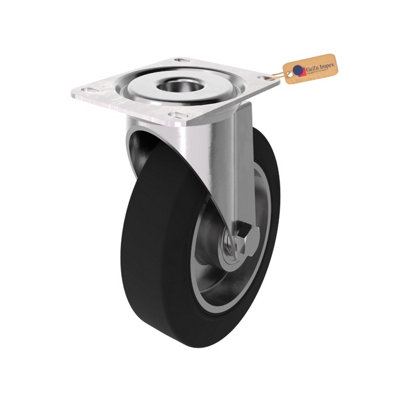 Gezu Impex Heavy Duty Swivel Castor Wheels For Trolleys Electroplated Galvanised Industrial Castors & Wheels160X40M (Pack Of 12) from B&Q