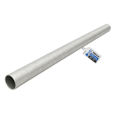Gezu Impex  Tube Dia 42mm X 2.5mm X 700mm Hot Dip Galvanised Set Of 4  Pipe For Tube Clamps Handrails Frames  Construction from B&Q