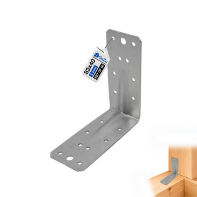 Gezu Impex Angle Fittings Reinforced 83 X 62 X 40 mm Galvanized Set Of 50 Bracket Angle Connection Angle Contact from B&Q