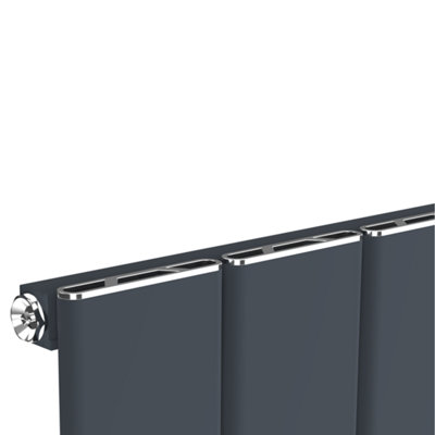 407mm x 1800mm Single Aluminium Panel Radiator in Anthracite Grey ...