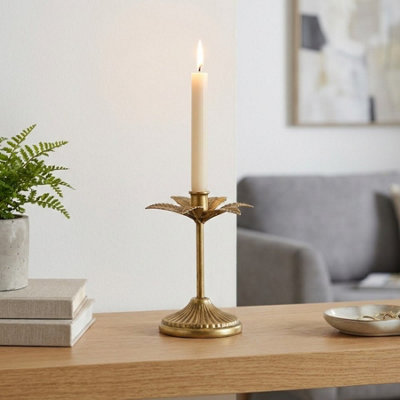Garden Greatness Golden Flower Taper Candle Holder from B&Q