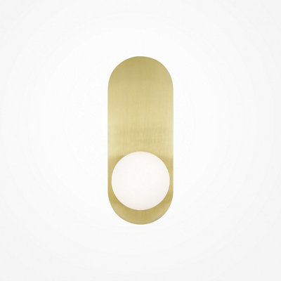 Luminosa Lighting Luminosa Bao Modern Globe Wall Lights Gold 1Xg9 White Shade from B&Q