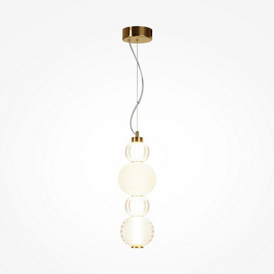 B&Q -  Luminosa Maytoni Collar Modern Slim Pendant Ceiling Light Gold Integrated Led 3000K