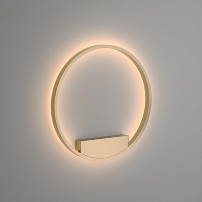 Luminosa Lighting Luminosa Rim Modern 60Cm Integrated Led Wall Lamp Brass 3000K 1800Lm White Shade from B&Q