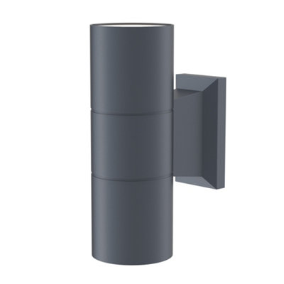 B&Q -  Luminosa Bowery Outdoor Up Down Wall Lamp Grey Ip54 2Xgu10