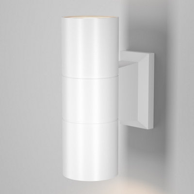 B&Q -  Luminosa Maytoni Bowery 2 Light Outdoor Up Down Wall Lamp White Gu10 Ip54