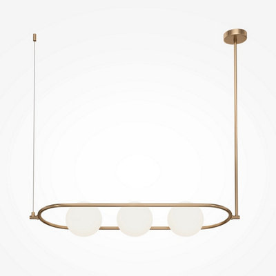 Luminosa Lighting Luminosa Maytoni Erich Modern 3 Light Globe Pendant Ceiling Light Brass E14