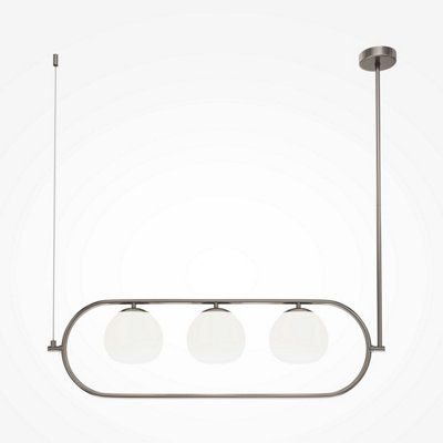 Luminosa Lighting Luminosa Maytoni Erich Modern 3 Light Globe Pendant Ceiling Light Nickel E14 from B&Q