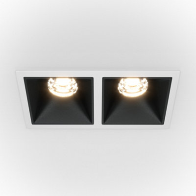 Luminosa Lighting Luminosa Maytoni Alfa Led Twin Recessed Downlight WhiteBlack1000Lm4000K from B&Q