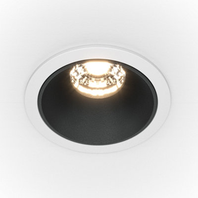 Luminosa Lighting Luminosa Maytoni Alfa Led Round Dimmable Recessed Downlight WhiteBlack500Lm4000K from B&Q