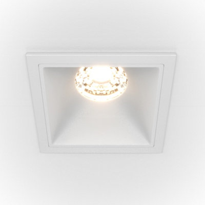 Luminosa Lighting Luminosa Maytoni Alfa Led Square Dimmable Recessed Downlight White500Lm3000K from B&Q