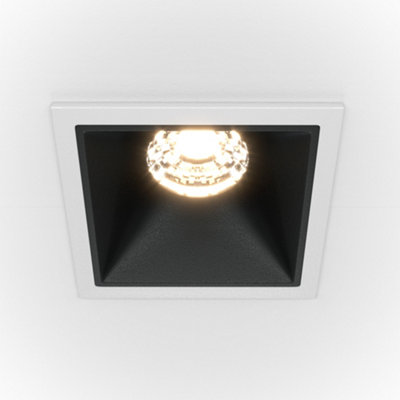 Luminosa Lighting Luminosa Maytoni Alfa Led Square Dimmable Recessed Downlight WhiteBlack500Lm4000K from B&Q