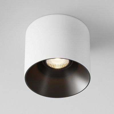 Luminosa Lighting Luminosa Maytoni Alfa Led Dimmable Surface Mounted Downlight WhiteBlack2000Lm3000K from B&Q