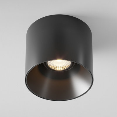Luminosa Lighting Luminosa Maytoni Alfa Led Dimmable Surface Mounted Downlight Black12.5Cm 3000K from B&Q