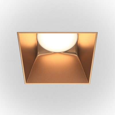 Luminosa Lighting Luminosa Maytoni Share Square Recessed Downlight Matt Gold Gu10 from B&Q