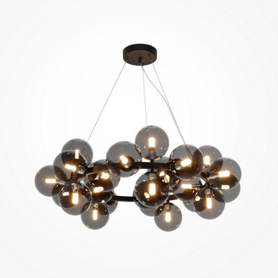 Luminosa Lighting Luminosa Maytoni Dallas Modern 25 Light Globe Pendant Ceiling Light BlackSmoky ShadeG9 from B&Q