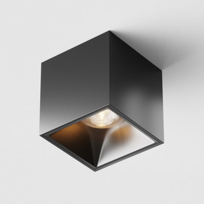 Luminosa Lighting Luminosa Maytoni Alfa Led Square Dimmable Surface Mounted Downlight Black840Lm3000K from B&Q