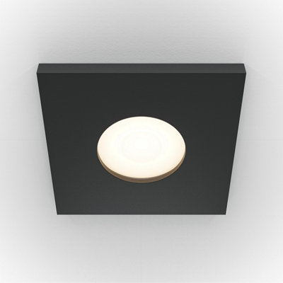 Luminosa Lighting Luminosa Maytoni Share Square Recessed Downlight Black Gu10 Ip65 from B&Q