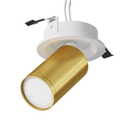 Luminosa Lighting Luminosa Focus S Recessed Downlight WhiteBrass 1Xgu10 from B&Q