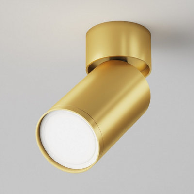 Luminosa Lighting Luminosa Maytoni Focus S Adjustable Surface Mounted Downlight Matt Gold Gu10 from B&Q
