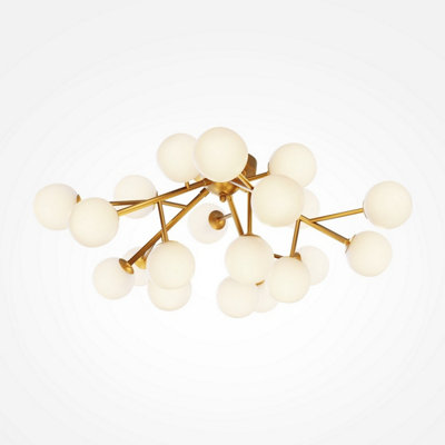 Luminosa Lighting Luminosa Maytoni Dallas Modern 20 Light Globe Ceiling Light GoldCognac ShadeG9