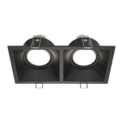 Luminosa Lighting Luminosa Dot Twin Recessed Downlight Black 2Xgu10 from B&Q