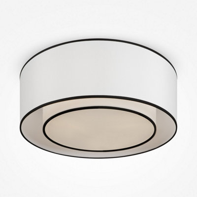 Luminosa Lighting Luminosa Maytoni Bergamo Modern 3 Light Cylindrical Ceiling Light WhiteWhite And Black ShadeE27 from B&Q