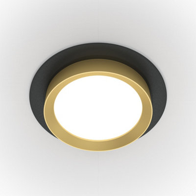 Luminosa Lighting Luminosa Maytoni Hoop Round Recessed Downlight BlackGold Gx53 from B&Q