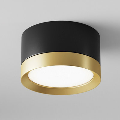 Luminosa Lighting Luminosa Maytoni Hoop Surface Mounted Downlight BlackGold5CmGx53 from B&Q