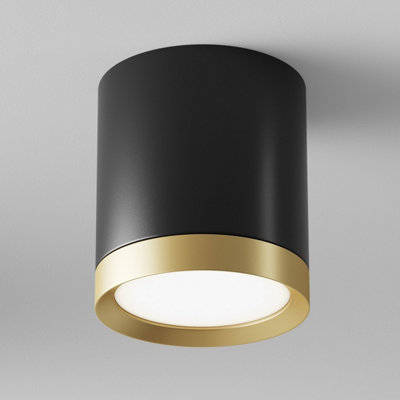 Luminosa Lighting Luminosa Maytoni Hoop Surface Mounted Downlight BlackGold9.6CmGx53 from B&Q
