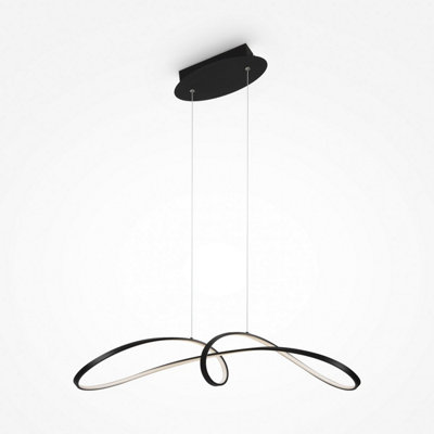 Luminosa Lighting Luminosa Maytoni Curve Modern Integrated Led Pendant Ceiling Light Black 4000K