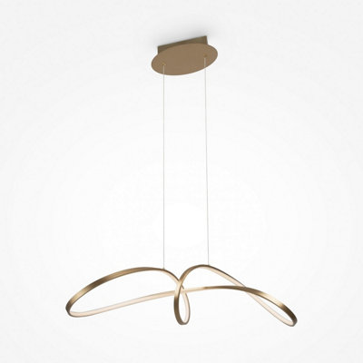 Luminosa Lighting Luminosa Maytoni Curve Modern Integrated Led Pendant Ceiling Light Gold 4000K