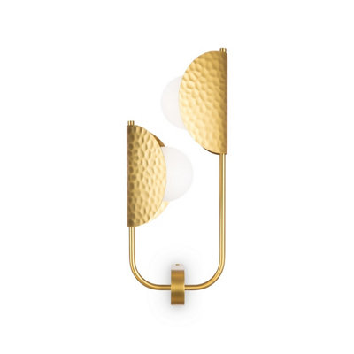 Luminosa Lighting Luminosa Tropic Ii Modern Wall Lamp Brass 2Xg9 White Shade from B&Q