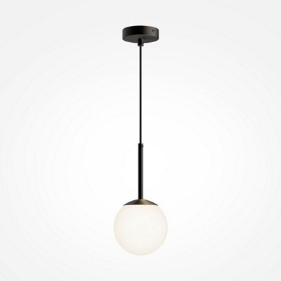 Luminosa Lighting Luminosa Maytoni Basic Form 15Cm Modern Globe Pendant Ceiling Light Matt Black E14 from B&Q