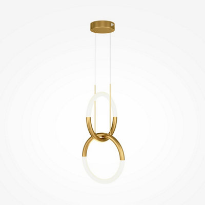 Luminosa Lighting Luminosa Maytoni Node Modern 2 Light Integrated Led Pendant Ceiling Light Gold 3000K from B&Q