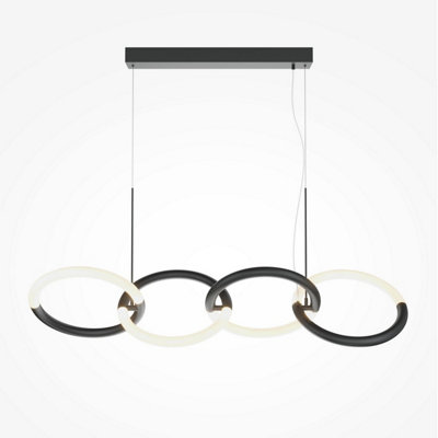 Luminosa Lighting Luminosa Maytoni Node Modern 4 Light Bar Pendant Ceiling Light Black Integrated Led 3000K from B&Q