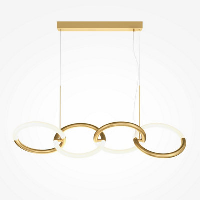 Luminosa Lighting Luminosa Maytoni Node Modern 4 Light Bar Pendant Ceiling Light Gold Integrated Led 3000K from B&Q