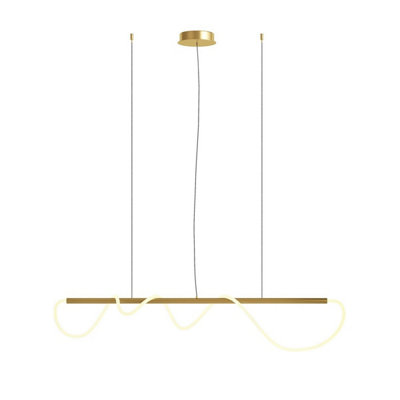 Luminosa Lighting Luminosa Maytoni Tau Modern Bar Pendant Ceiling Light Gold140Cm Integrated Led 3000K from B&Q