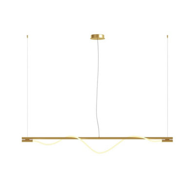 Luminosa Lighting Luminosa Maytoni Tau Modern Bar Pendant Ceiling Light Gold180Cm Integrated Led 3000K from B&Q