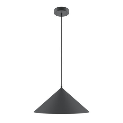 Luminosa Lighting Luminosa Basic Cone Modern 35Cm Dome Pendant Ceiling Light Black 1Xe27 from B&Q