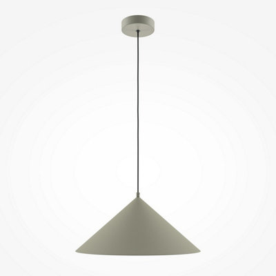 Luminosa Lighting Luminosa Basic Cone Modern 35Cm Dome Pendant Ceiling Light Khaki 1Xe27 Grey Shade from B&Q
