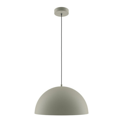 Luminosa Lighting Luminosa Basic Dome Modern 35Cm Dome Pendant Ceiling Light Khaki 1Xe27 Grey Shade from B&Q